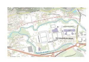 Plan de localisation du projet de parc de la confluence à Auriol